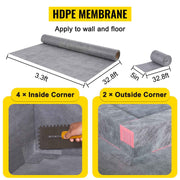 Load image into Gallery viewer, SucceBuy Waterproofing Shower Kit 38''x60'' Shower Kit Tray With Offset Drain PVC Or ABS 4" Stainless Steel Grate 2 Cuttable