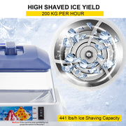 Charger l'image dans la visionneuse de galerie, Amocart Commercial Ice Shaver Crusher 441LBS/H with 11LBS Hopper Electric Snow Cone Maker For Parties Events Snack Bar
