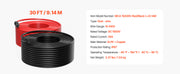 Charger l'image dans la visionneuse de galerie, Amocart Solar Panel Extension Cable 20FT Black + 20FT Red / 30FT Black + 30FT Red / 50FT Black + 50FT Red / 100FT Black + 100FT Red 10AWG with Female & Male Waterproof Connectors 6mm² PV Cable for Home Ship