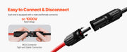 Charger l'image dans la visionneuse de galerie, Amocart Solar Panel Extension Cable 20FT Black + 20FT Red / 30FT Black + 30FT Red / 50FT Black + 50FT Red / 100FT Black + 100FT Red 10AWG with Female & Male Waterproof Connectors 6mm² PV Cable for Home Ship