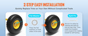 Charger l'image dans la visionneuse de galerie, Amocart 2-Pack Solid PU Run-Flat Tire Wheel 10" Flat Free Tubeless Tires and Wheels for Dollies Garden Trailers Various Carts