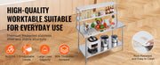 Charger l'image dans la visionneuse de galerie, Amocart Stainless Steel kitchen worktable Overshelf with Height Adjustable Overshelf Prep Work Table for Kitchen Restaurant