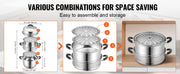Charger l'image dans la visionneuse de galerie, Amocart Steamer Pot 11in/28cm, 3 Tier Steamer Pot for Cooking with 8.5QT Stock Pot, 304 Stainless Steel Food Steamer Cookware