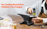 Charger l'image dans la visionneuse de galerie, Amocart Single Horn Anvil Cast Steel Anvil High Hardness Rugged Round Horn Anvil for Blacksmiths Stable Base Metal Working Tool
