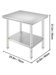 Bild in Galerie-Viewer laden, Amocart Stainless Steel Kitchen Work Bench Commercial Catering Table Worktable w/Undershelf 330LBS 286LBS for Restaurant Garage