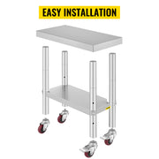 Charger l'image dans la visionneuse de galerie, Amocart Stainless Steel Kitchen Worktable shelves Commercial Work Bench Table with Caster Wheels for Home Restaurant Storage