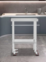 Bild in Galerie-Viewer laden, Amocart Stainless Steel Kitchen Worktable shelves Commercial Work Bench Table with Caster Wheels for Home Restaurant Storage