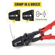 Bild in Galerie-Viewer laden, Amocart 24/30Inch Wire Rope Swager Crimper Tool Insulated Handle Aluminum Copper Cable Fishing Sleeves Cutter Crimping Pliers