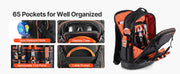 Charger l'image dans la visionneuse de galerie, Amocart 65 Pockets Tool Bag Tool Backpack with Molded Base Electrician Jobsite Back Pack for Repairman Tools Storage Organizer