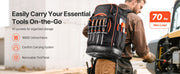 Charger l'image dans la visionneuse de galerie, Amocart 65 Pockets Tool Bag Tool Backpack with Molded Base Electrician Jobsite Back Pack for Repairman Tools Storage Organizer