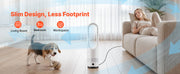 Charger l'image dans la visionneuse de galerie, Amocart Bladeless Tower Fan 65°/80° Oscillating Standing Fan 8/12 Speeds & 8/9-Hour Timer 14.76/15.42 ft High Velocity for Home