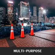 Charger l'image dans la visionneuse de galerie, Amocart 36 in 6 Pack PVC Traffic Safety Parking Cones Reflective Collars Higher Warning for Traffic Control Construction Sites