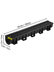 Load image into Gallery viewer, Amocart Drainage Trench Driveway Channel Drain With Plastic Grate 3-5 Pack HDPE Floor Drain Trench Drain Grate For Garden