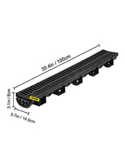 Load image into Gallery viewer, Amocart Drainage Trench Driveway Channel Drain With Plastic Grate 3-5 Pack HDPE Floor Drain Trench Drain Grate For Garden