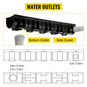 Load image into Gallery viewer, Amocart Drainage Trench Driveway Channel Drain With Plastic Grate 3-5 Pack HDPE Floor Drain Trench Drain Grate For Garden