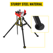 Charger l'image dans la visionneuse de galerie, Amocart Steel Tripod Pipe Chain Vise 1/8-5in Capacity Foldable Legs Tri-Stand Bench Vice for Fixing Support Bending Metal Pipes