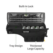 Load image into Gallery viewer, Amocart Truck Bed Storage Box Passenger Side Lockable Lid Waterproof ABS Wheel Well with Password Padlock Tool Box for Trucks