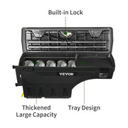Bild in Galerie-Viewer laden, Amocart Truck Bed Storage Box Lockable Lid Waterproof ABS Wheel Well Tool Box 6.6 Gal with Password Padlock Fit for Driver Side