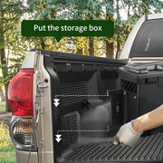 Bild in Galerie-Viewer laden, Amocart Truck Bed Storage Box Lockable Lid Waterproof ABS Wheel Well Tool Box 6.6 Gal with Password Padlock Fit for Driver Side