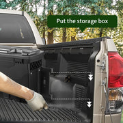 Bild in Galerie-Viewer laden, SucceBuy Truck Bed Storage Box Passenger Side Lockable Lid Waterproof ABS Wheel Well with Password Padlock Tool Box for Trucks