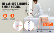 Bild in Galerie-Viewer laden, Amocart Tub Transfer Bench for Bathtub Shower Seats Lightweight Shower Bench with Non-Slip Bath Seats with Armrest and Backrest