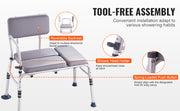 Bild in Galerie-Viewer laden, Amocart Tub Transfer Bench for Bathtub Shower Seats Lightweight Shower Bench with Non-Slip Bath Seats with Armrest and Backrest
