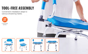 Bild in Galerie-Viewer laden, Amocart Swivel Shower Chair 360 Degree Adjustable with Armrest and Backrest for Shower or Bathtub Non-Slip for Elderly Disabled