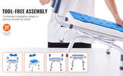 Bild in Galerie-Viewer laden, Amocart Swivel Shower Chair 360 Degree Adjustable with Armrest and Backrest for Shower or Bathtub Non-Slip for Elderly Disabled