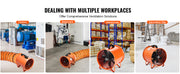 Bild in Galerie-Viewer laden, Amocart Portable Exhaust Fan 16in Industrial Cylinder Fan with 5M/10M Duct Hose Exhaust Blower for Sucking Dust Home Workplace