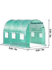 Charger l'image dans la visionneuse de galerie, Amocart Walk-in Tunnel Greenhouse Galvanized Frame & Waterproof Cover 15x7x7/10x7x7/20x10x7/12x7x7 ft Greenhouses & Cold Frames