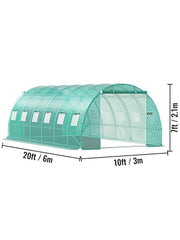 Charger l'image dans la visionneuse de galerie, Amocart Walk-in Tunnel Greenhouse Galvanized Frame & Waterproof Cover 15x7x7/10x7x7/20x10x7/12x7x7 ft Greenhouses & Cold Frames