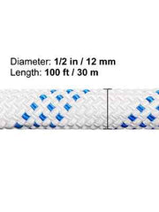 Bild in Galerie-Viewer laden, SucceBuy Twin Sheave Block & Tackle 2/5-1/2in 100Ft Braid Rope 35KN 7700LBS Lifting Trellis Rigging Cargo Slings for Garage