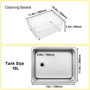 Charger l'image dans la visionneuse de galerie, Amocart 15L Ultrasonic Cleaner Lave-Dishes Portable Washing Machine with Digital Timer Ultrasound Home Jewelry Clean Appliances