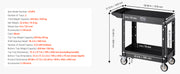 Charger l'image dans la visionneuse de galerie, Amocart 550 lbs Utility Service Cart Two-Shelf Plastic Hand Dolly Cart with 360° Swivel Wheels for Warehouse Garage Cleaning
