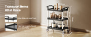 Load image into Gallery viewer, Amocart 3-Tier 300/500Lbs Rolling Utility Cart Storage Rack with Swivel Wheels Food Service Trolley for Office Kitchen Bathroom