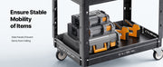 Charger l'image dans la visionneuse de galerie, Amocart 550 lbs Utility Service Cart Two-Shelf Plastic Hand Dolly Cart with 360° Swivel Wheels for Warehouse Garage Cleaning