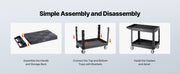 Charger l'image dans la visionneuse de galerie, Amocart 550 lbs Utility Service Cart Two-Shelf Plastic Hand Dolly Cart with 360° Swivel Wheels for Warehouse Garage Cleaning