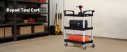 Load image into Gallery viewer, Amocart 3-Tier 300/500Lbs Rolling Utility Cart Storage Rack with Swivel Wheels Food Service Trolley for Office Kitchen Bathroom