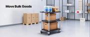 Load image into Gallery viewer, Amocart 300lbs Utility Service Cart Three-Shelf Plastic Rolling Hand Cart with 360° Swivel Wheels for Warehouse Garage Cleaning