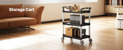 Load image into Gallery viewer, Amocart 3-Tier 300/500Lbs Rolling Utility Cart Storage Rack with Swivel Wheels Food Service Trolley for Office Kitchen Bathroom