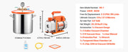 Charger l'image dans la visionneuse de galerie, Amocart 3 Gallon / 5 Gallon Vacuum Chamber with 3.5 CFM Single Stage Vacuum Pump for Stabilizing Wood Degassing Silicone Resin