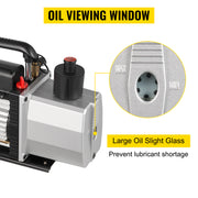 Bild in Galerie-Viewer laden, Amocart 8CFM 2Stage Rotary Vane Professional Vacuum Pump (15Micron 3/4HP 1/4"flare 3/8 SAE 1/2"ACME inlet) for Air Conditioning