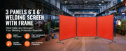 Load image into Gallery viewer, Amocart Welding Screen with Frame 6' x 8' Flame-Resistant Vinyl 3 Panel Welding Curtain Screens 12 Swivel Wheels for Workshop
