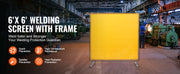 Bild in Galerie-Viewer laden, Amocart Welding Screen with Frame 6' x 6' Welding Curtain Screen Flame-Resistant Vinyl Welding Protection Screen