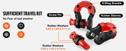 Bild in Galerie-Viewer laden, Amocart 2pcs 3/4" D-Ring Shackle U-Hook Loop Shackles with 7/8" Pin Isolators & Washers for Jeep Off Road Vehicle Recovery