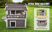 Bild in Galerie-Viewer laden, Amocart Outdoor Cat House Weatherproof Feral Cat Shelter 2-story Large Outdoor Wooden Cat House with Balcony Door and Open Roof