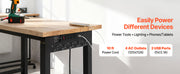 Bild in Galerie-Viewer laden, Amocart 5000 lbs Adjustable Workbench 72/96 x 24in Oak Wood Top Workstation with 4 AC Outlets Hardwood Worktable for Garage