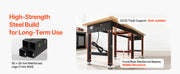 Charger l'image dans la visionneuse de galerie, SucceBuy 5000 lbs Adjustable Workbench 72/96 x 24in Oak Wood Top Workstation with 4 AC Outlets Hardwood Worktable for Garage