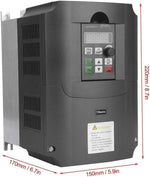 Amocart 7.5KW VFD Inverter 1 Phase 220V Input 3 Phase 380V Output Converter AC Motor Variable Frequency Drive Industrial Motor Speed Control Phase Converter