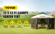 Bild in Galerie-Viewer laden, Amocart Pop-up Camping Gazebo Camping Canopy Shelter 6 Sided 12' x 12' / 10' x 10' Sun Shade Tents &amp; Canopies Camping &amp; Hiking
